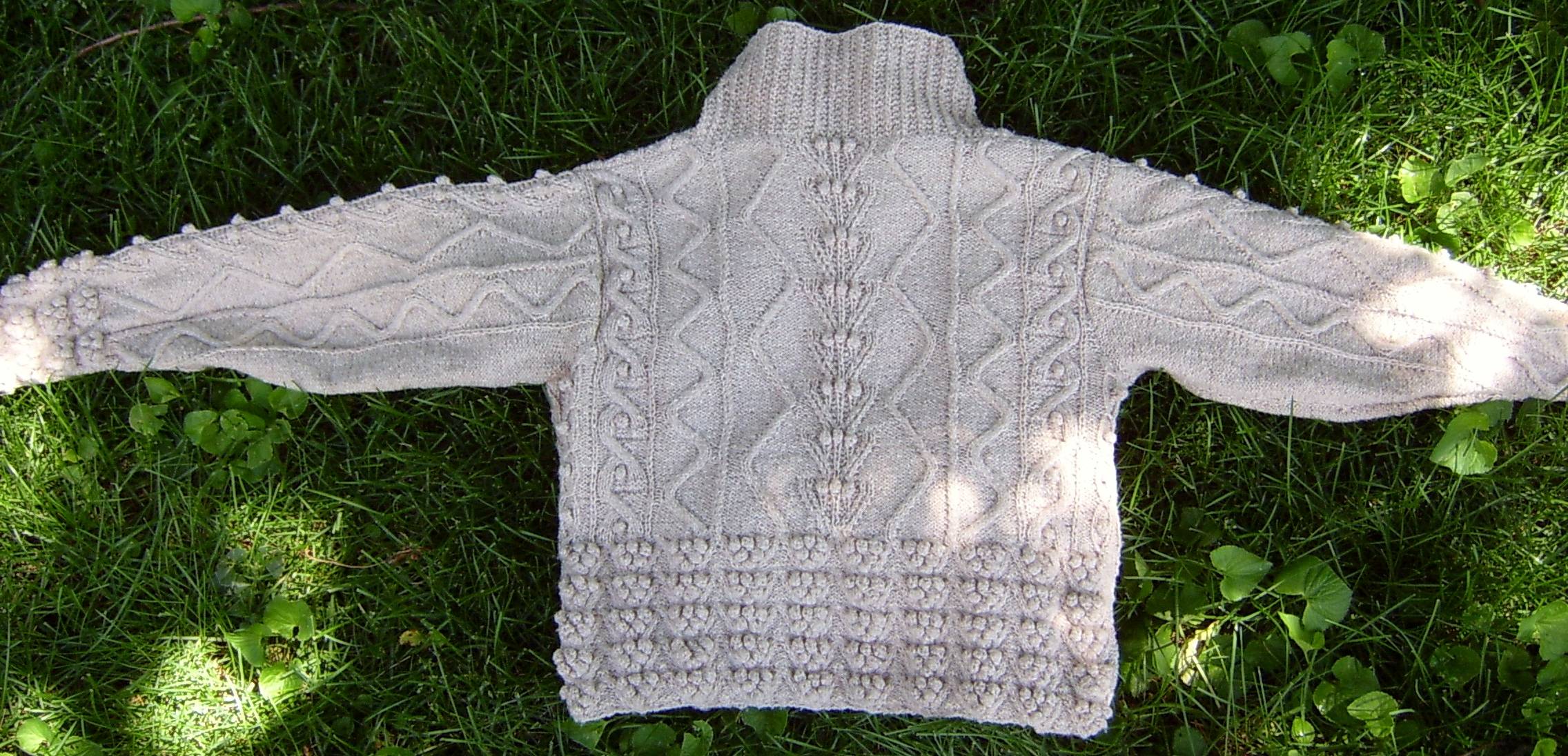 Cable Bobble Sweater Back