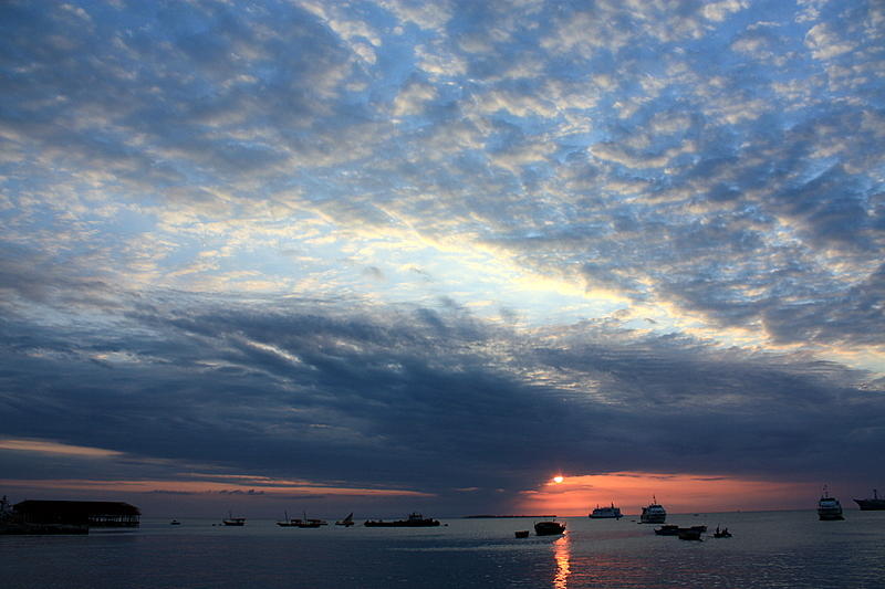 Sunset over the Stone Town Harbour