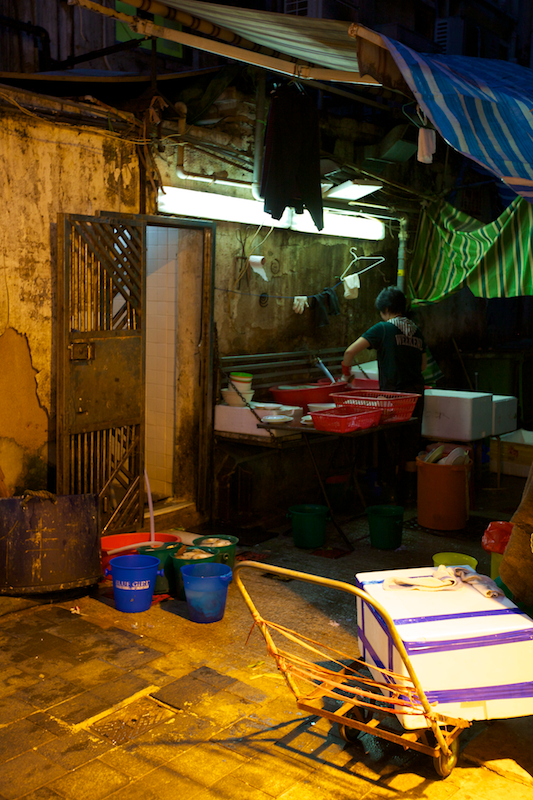 Dishwasher in the alley