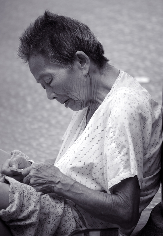 She reads her fortune...