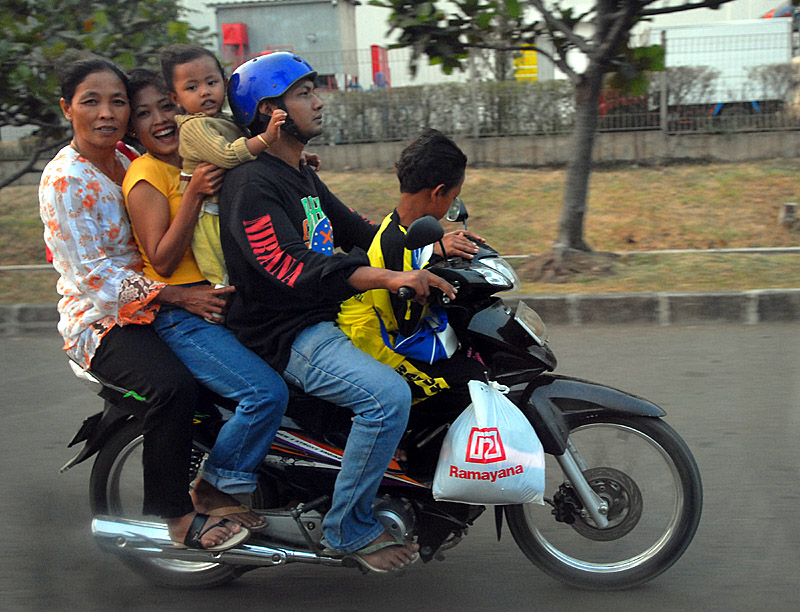 Five on bike