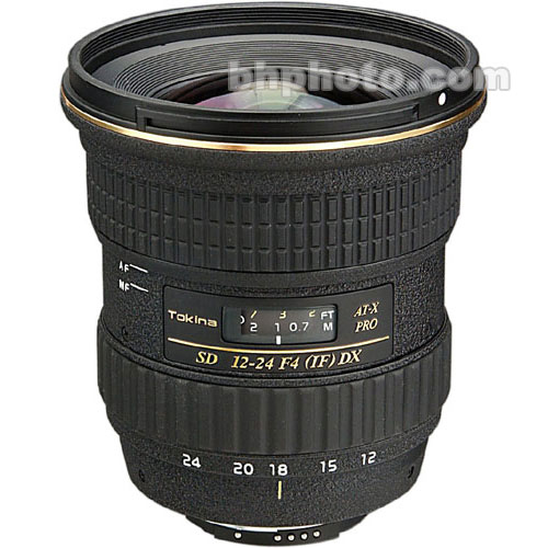 Tokina Wide Angle AF 12-24mm f/4 AT-X 124AF Pro DX Autofocus Lens for Nikon Digital Cameras
