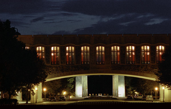 Torgersen Hall Framing the War Memorial