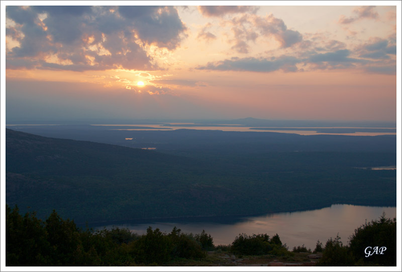 sunset on Cadillac Mountain