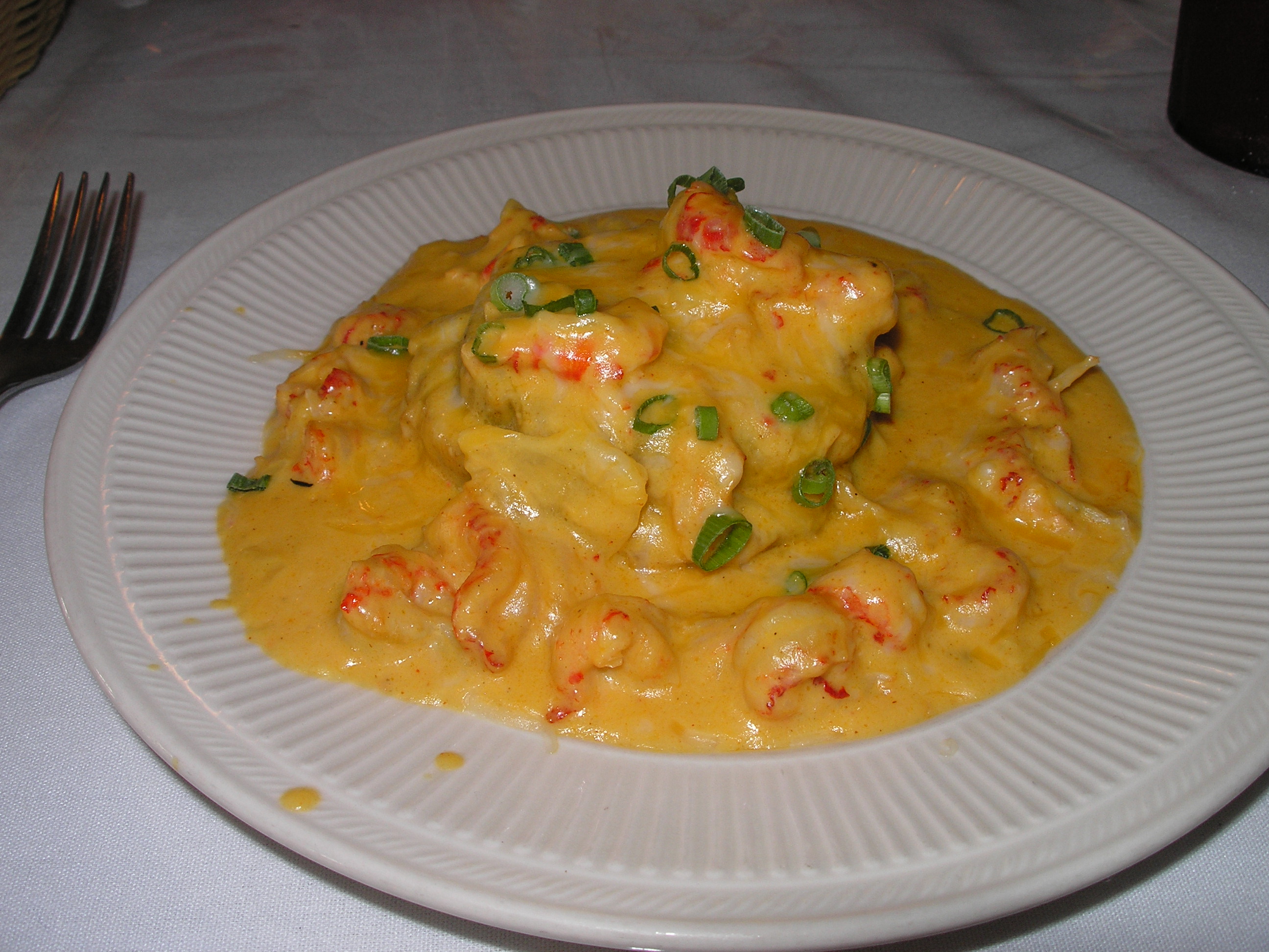 Crawfish Napolian-crawfish & cheese over fried eggplant