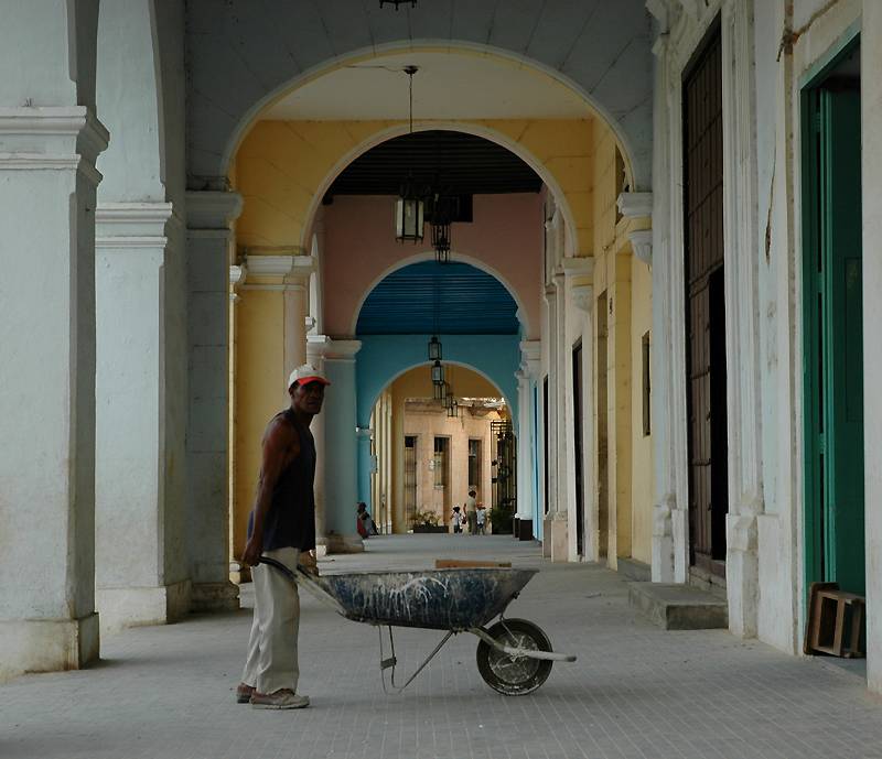At work in Plaza Vieja - Havana