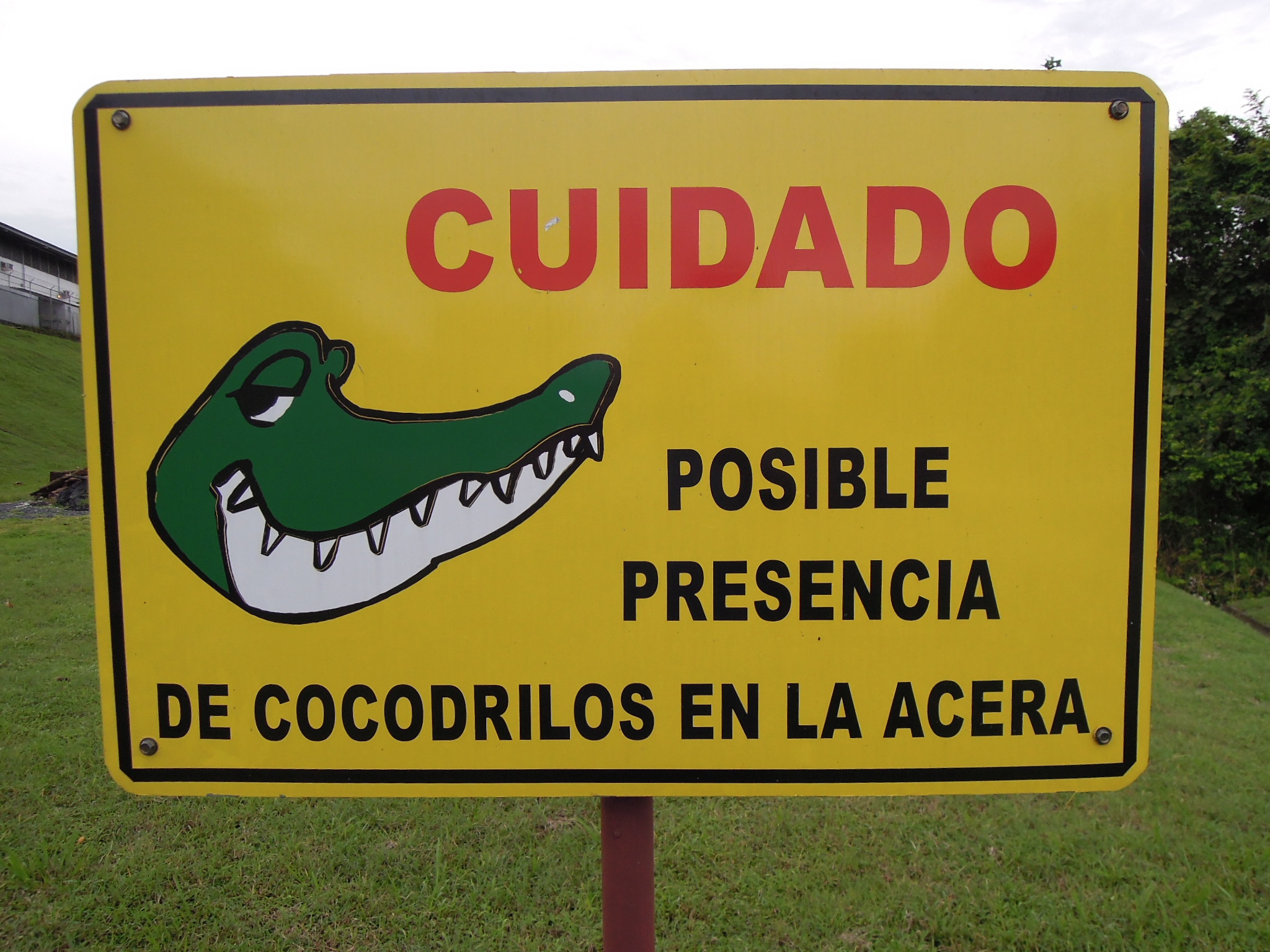 sign at miraflores locks panama canal
