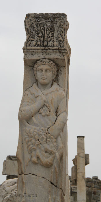 Marble pillar at the Gate of Hercules, Ephesus