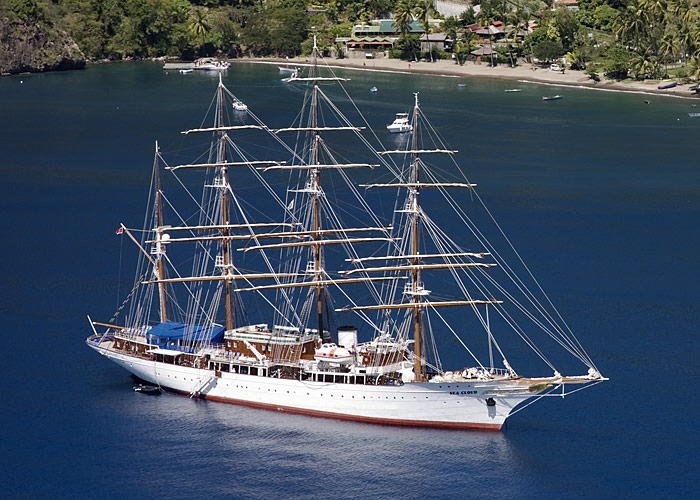 Sea Cloud from the hills overlooking the bay