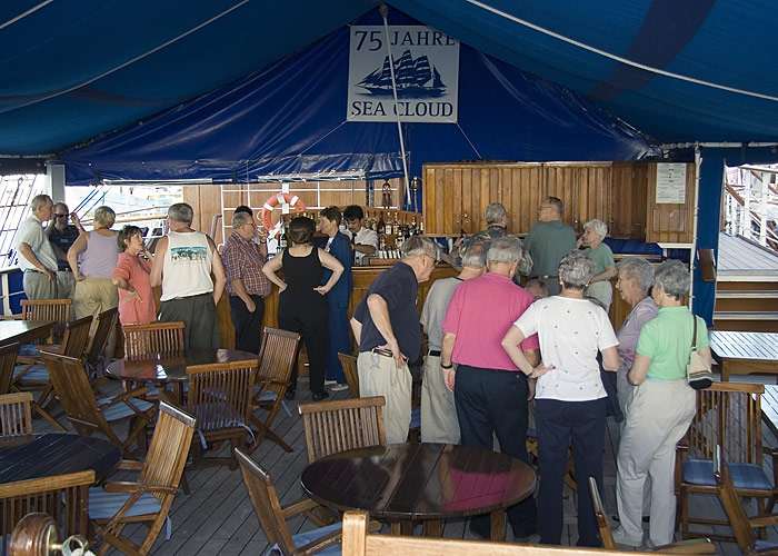 Gathering on the Lido deck