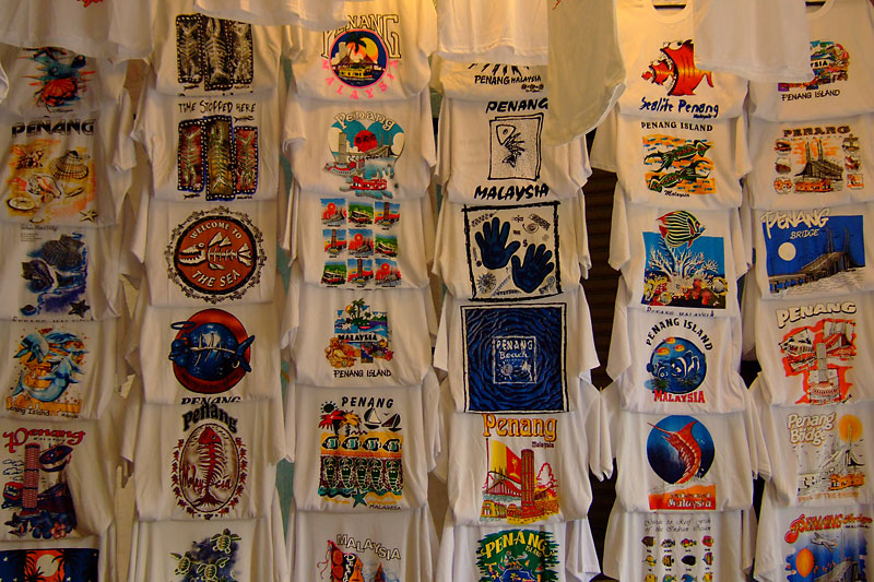 Souvenir T-shirts, on the way to Kek Lok Si, Penang