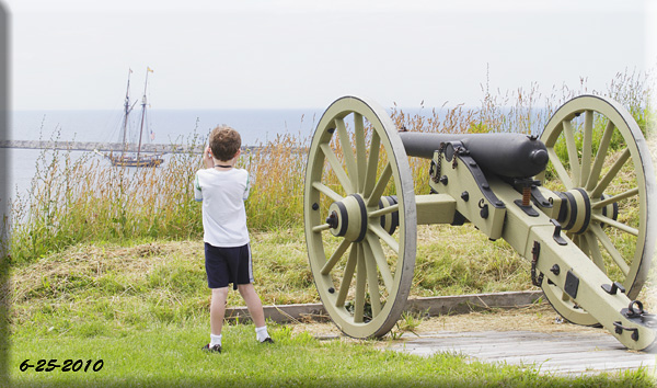 Young Observer Watches As The Tall Sails Enter Oswego Harbor