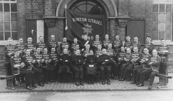 1935 Burton Citadel Band Outside Brook Street Hall (Bandmaster Bert Matkin- Bandmaster Harry Foster)
