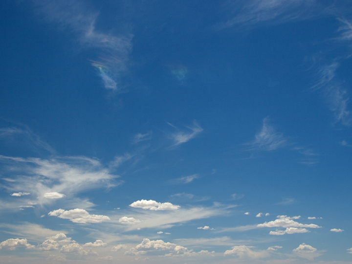 Rainbow clouds (gotta look close) - known as a circumhorizontal arc