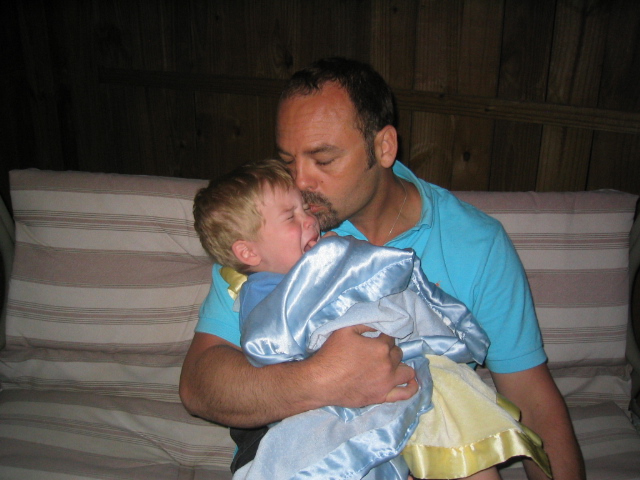 Dad tries to comfort Coopie