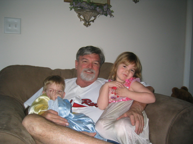 Comfortable in Grandads lap