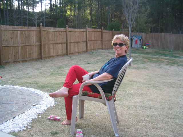 Nonna in backyard