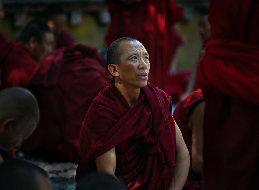 Debating monks, Sera Monastary, Lhasa, Tibet