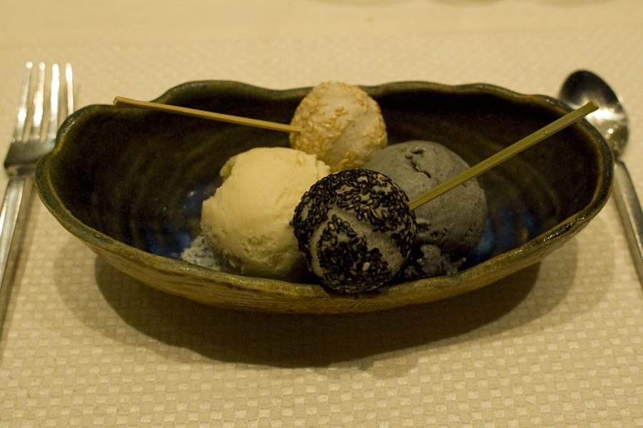 Imperial Ying Yang: black bean & lotus seed dumpling, ice cream