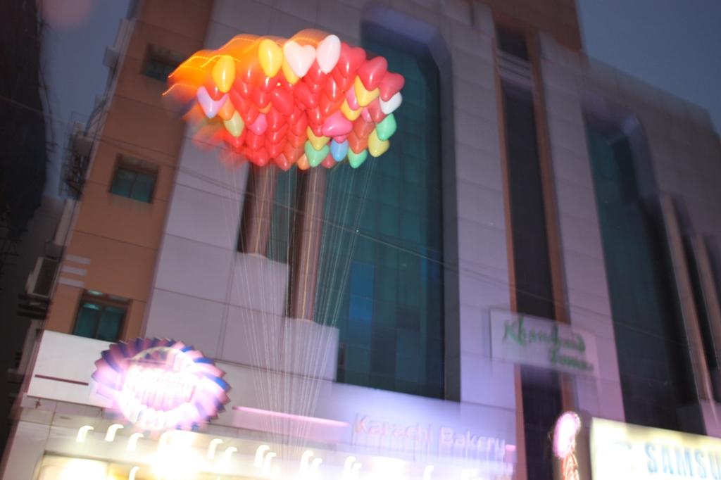 Ballons at night