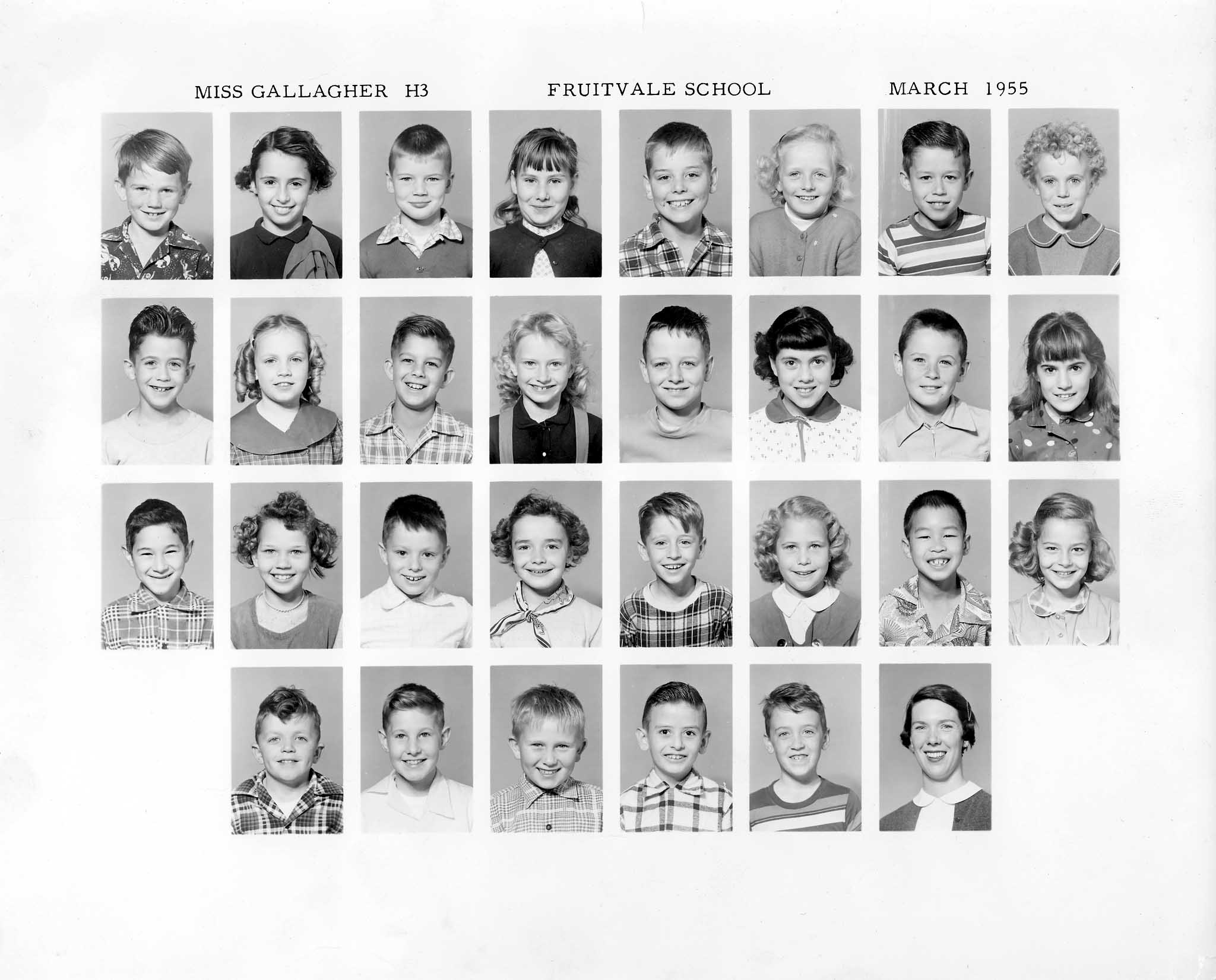 Fruitvale Elementary School Third Grade 1955
