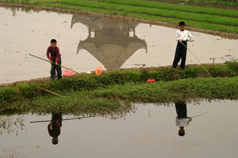 When past is present, Peach Blossom pool, Anhui Province, China, 2006