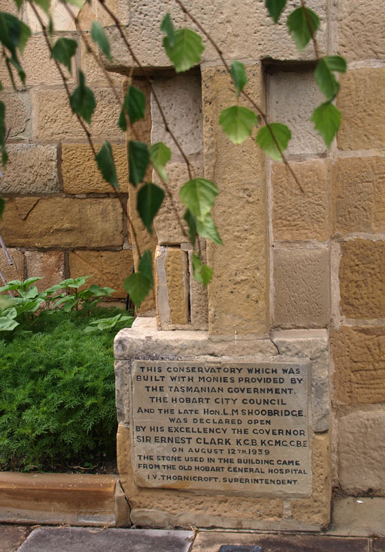 Plaque at Conservatory
