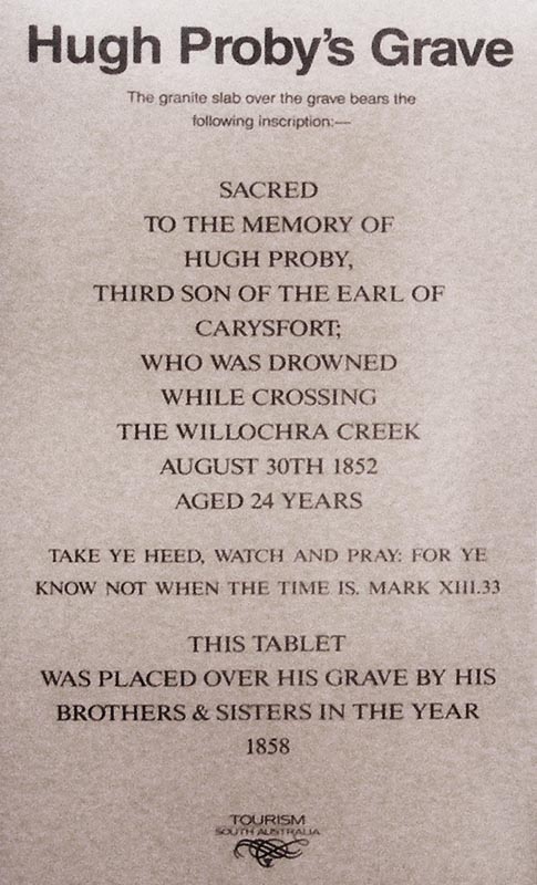 Inscription on Probys Grave