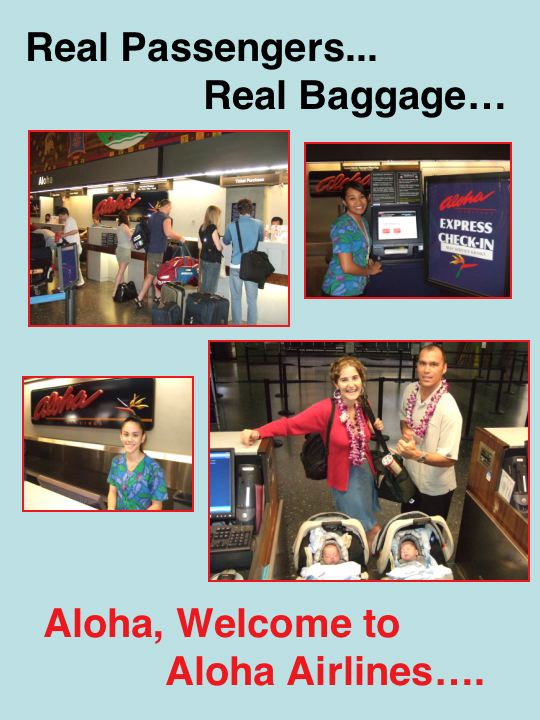 Kristen and the Kiosk Checkin Machine, Marla smiling, Kona Ohana & newborn twins Checking in