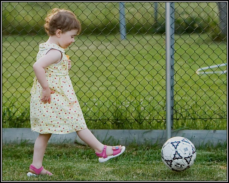 Hey, look whos kicking the ball now!