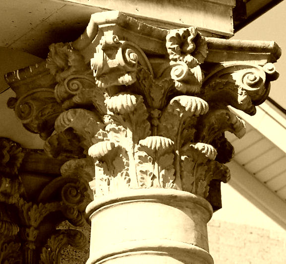 Clarendon Church - Scroll Work in Sepia