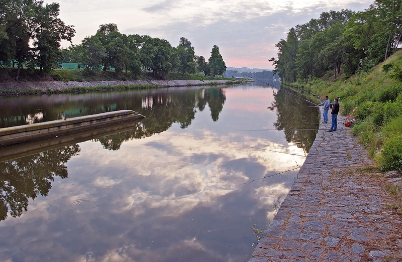 Fishing the Vltava at Dawn