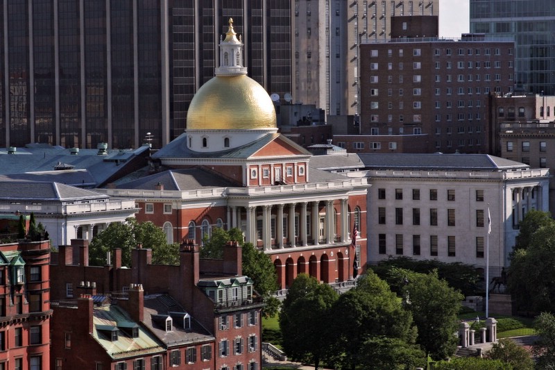State House Aerial from Boston Common