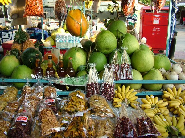 Fruit market near the bridge over river Kwai