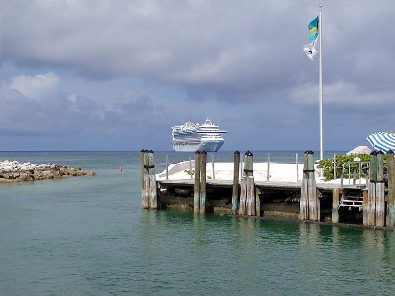 Caribbean Princess at anchor off Princess Cays