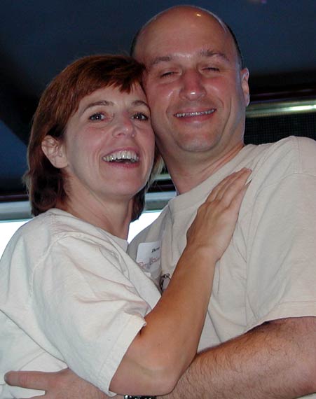 Marly enjoys a dance with Dave listening to her favorite artist, Chris Isaak.