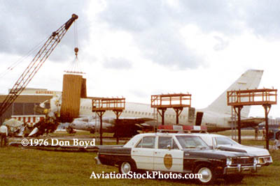 1976 - Air Trine CV-880M N5865 overrun accident at Miami International Airport aviation stock photo