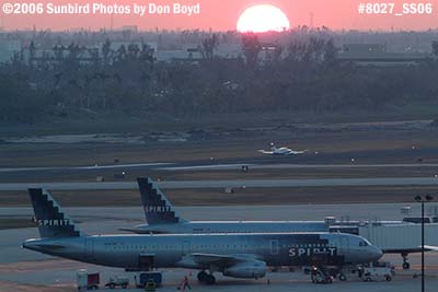 Spirit ramp with A321-231 N587Nk and A321-231 N583NK at sunset aviation airline stock photo #8027