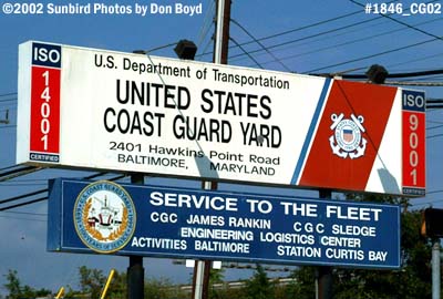 2002 - Entrance sign for the Coast Guard Yard photo #1846