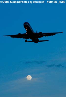 American Airlines B757-223 N197AN aviation airline moon stock photo #0046N
