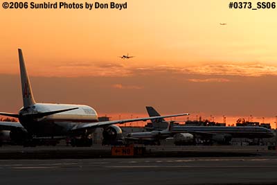 2006 - Sunset on the ramp at Miami International Airport stock photo #0373