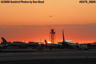 2006 - Sunset on the ramp at Miami International Airport stock photo #0379