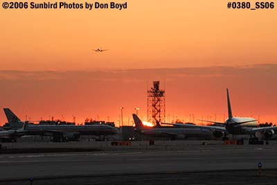 2006 - Sunset on the ramp at Miami International Airport stock photo #0380
