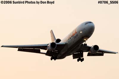 FedEx MD10-10F N566FE (ex American N130AA) cargo airliner aviation sunset stock photo #0706