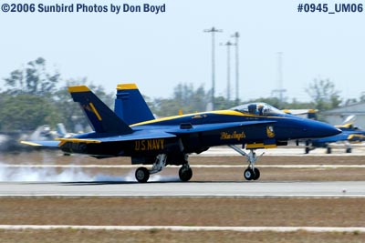 USN Blue Angel #1 landing at Opa-locka Airport military air show aviation stock photo #0945