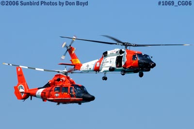 2006 - USCG HH-65 Dolphin #CG-6577 and HH-60J Jayhawk #CG-6039 military air show aviation stock photo #1069