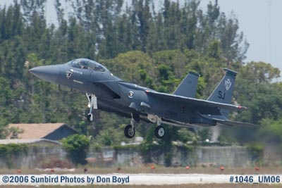 USAF McDonnell Douglas F-15E-44-MC Strike Eagle #AF87-0199 takeoff at Opa-locka Airport military air show stock photo #1046