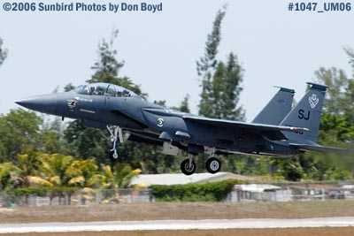 USAF McDonnell Douglas F-15E-44-MC Strike Eagle #AF87-0199 takeoff at Opa-locka Airport military air show stock photo #1047