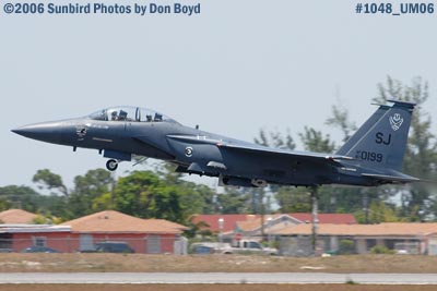 USAF McDonnell Douglas F-15E-44-MC Strike Eagle #AF87-0199 takeoff at Opa-locka Airport military air show stock photo #1048