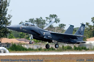 USAF McDonnell Douglas F-15E-44-MC Strike Eagle #AF87-0199 landing at Opa-locka Airport military air show stock photo #1052